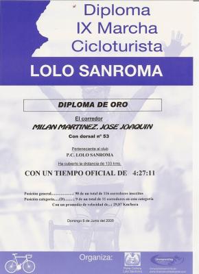 IX MARCHA CICLOTURISTA LOLO SANROMA - ALMAGRO